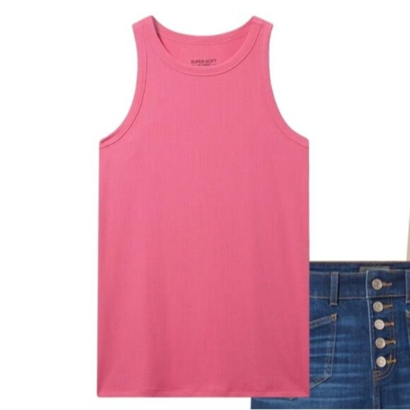 Torrid Super Soft Rib High Neck Tank Top pink Size 5x fits 3-4x - Picture 1 of 8